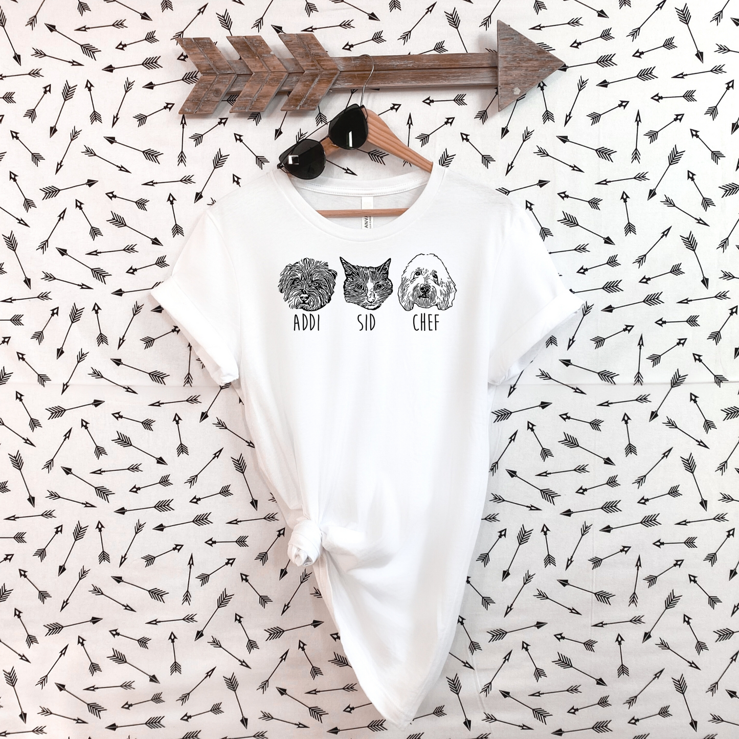 3 Dog Custom Dog Portrait TShirt