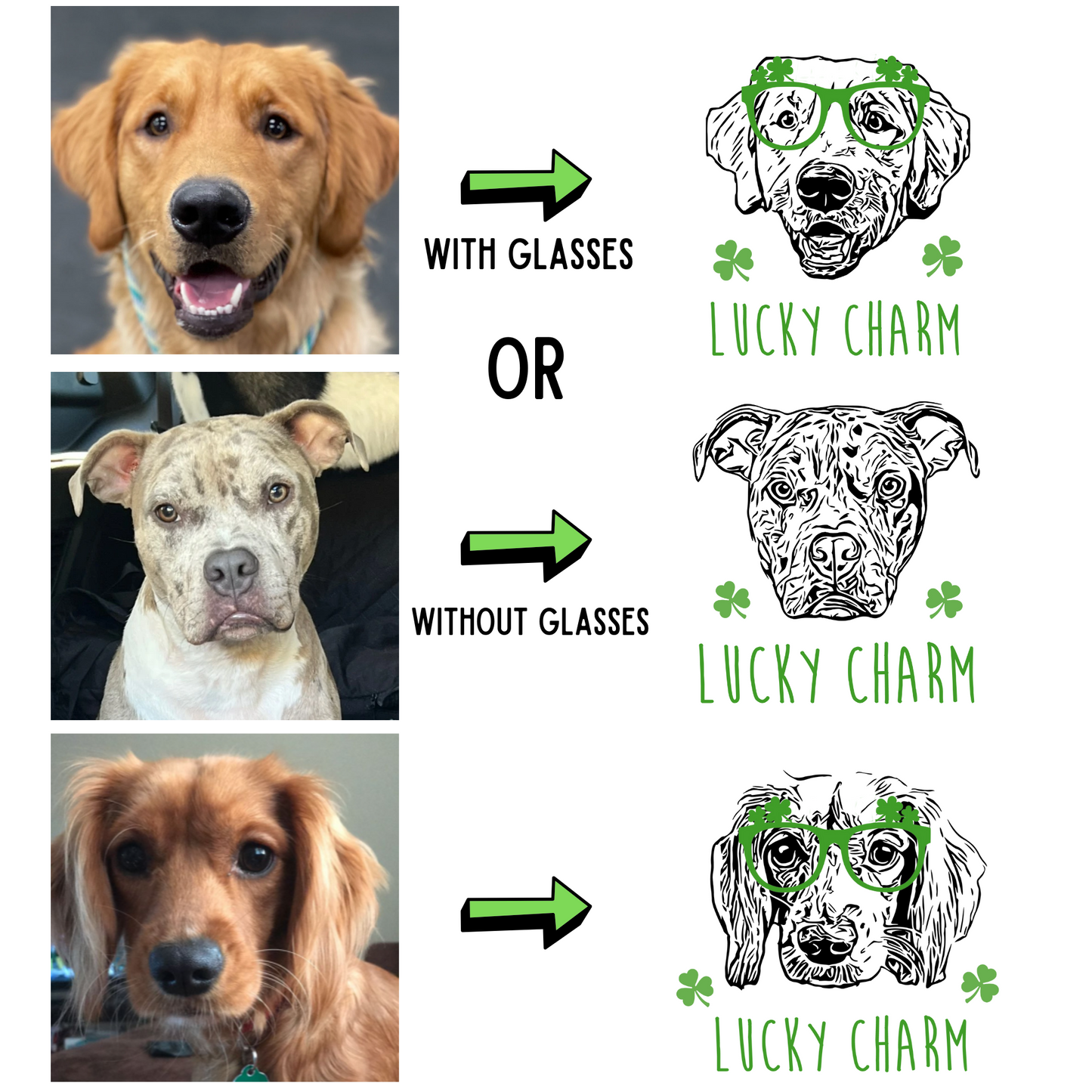 Custom Dog Portrait St. Patty's T-Shirt