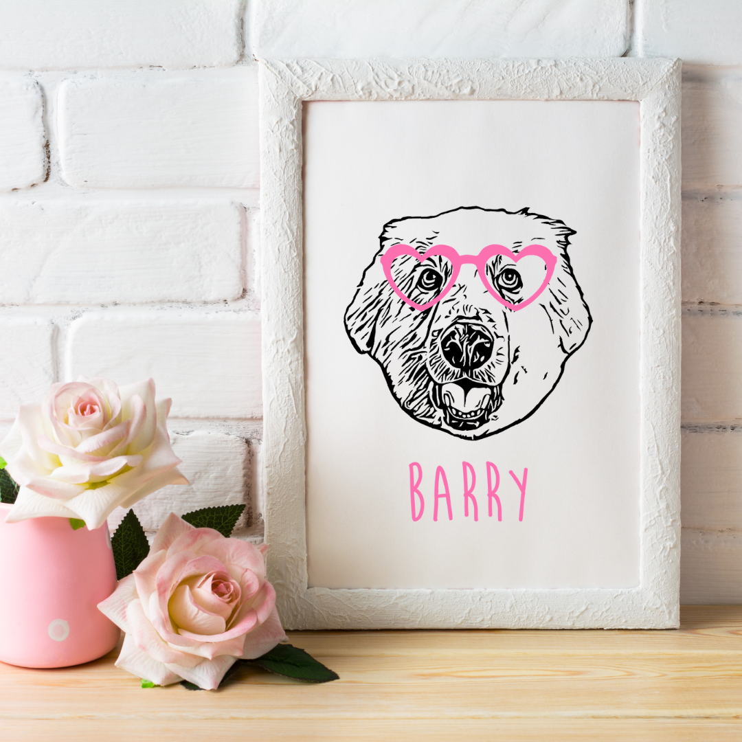 Custom Valentine's Dog Portrait - DIGITAL PRODUCT