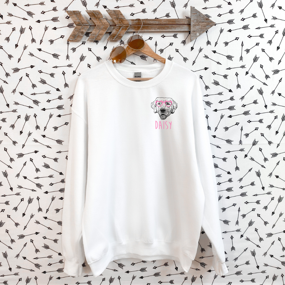 Valentine's Day Custom Dog Portrait Sweatshirt