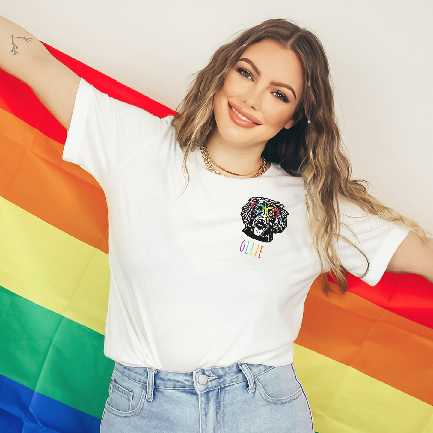 PRIDE Custom Dog Portrait TShirt