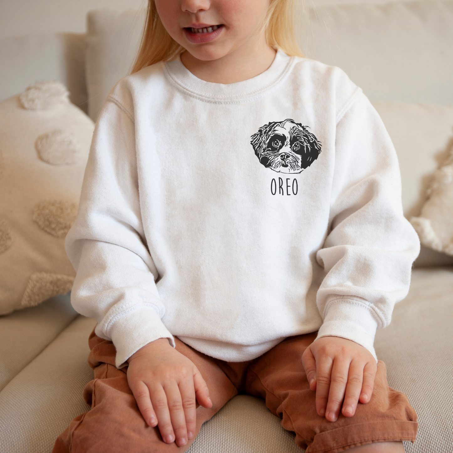 Youth Custom Dog Portrait Sweatshirt