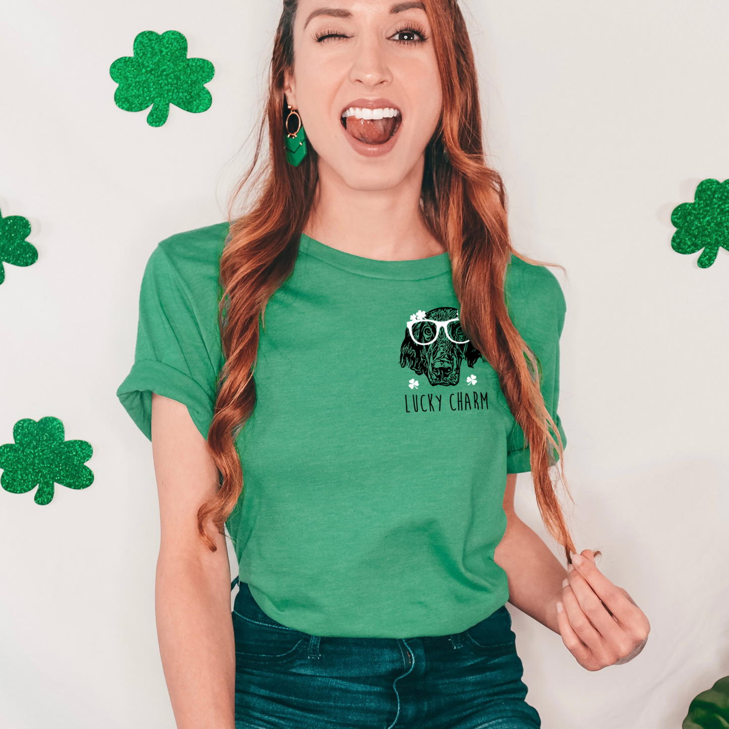 Custom Dog Portrait St. Patty's T-Shirt