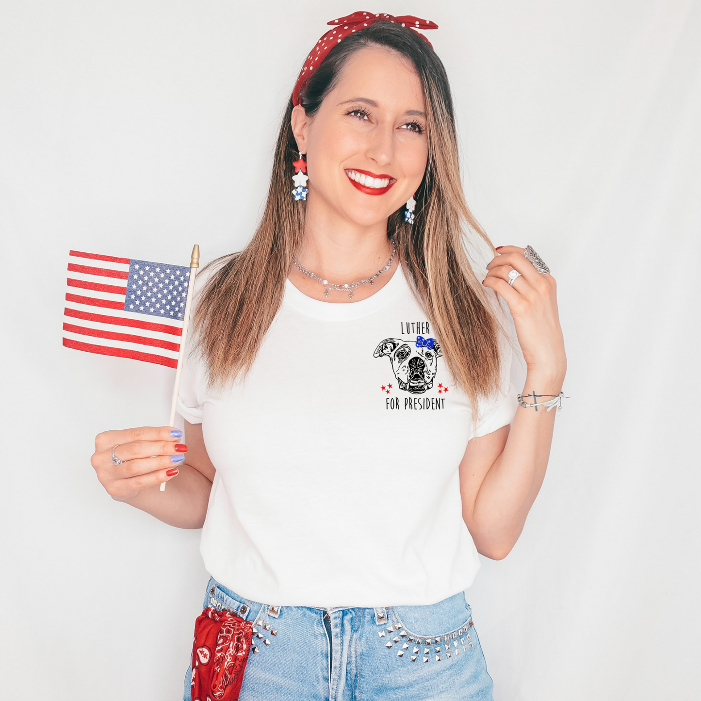 4th of July Custom Dog Portrait TShirt