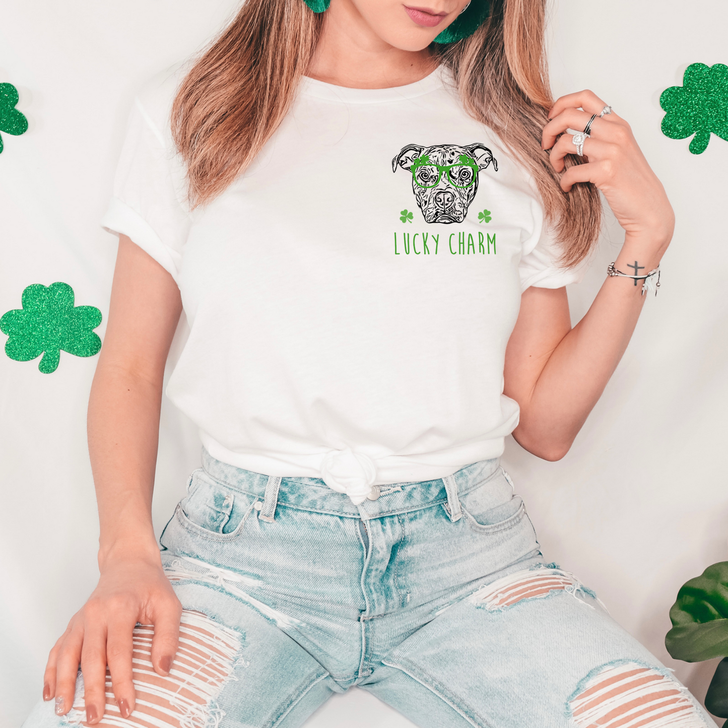 Custom Dog Portrait St. Patty's T-Shirt