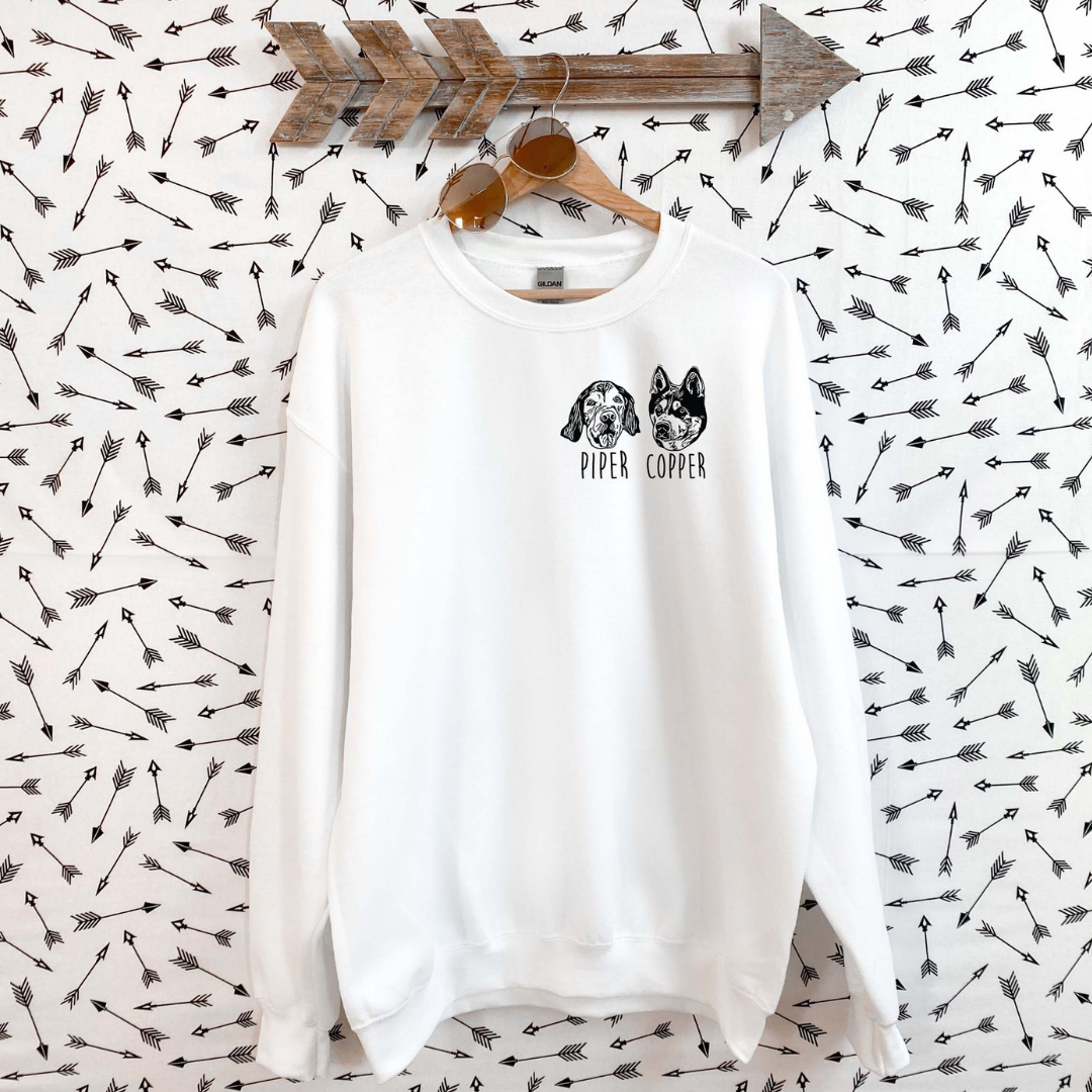 Custom Dog Portraits Sweatshirt (2 Dogs)