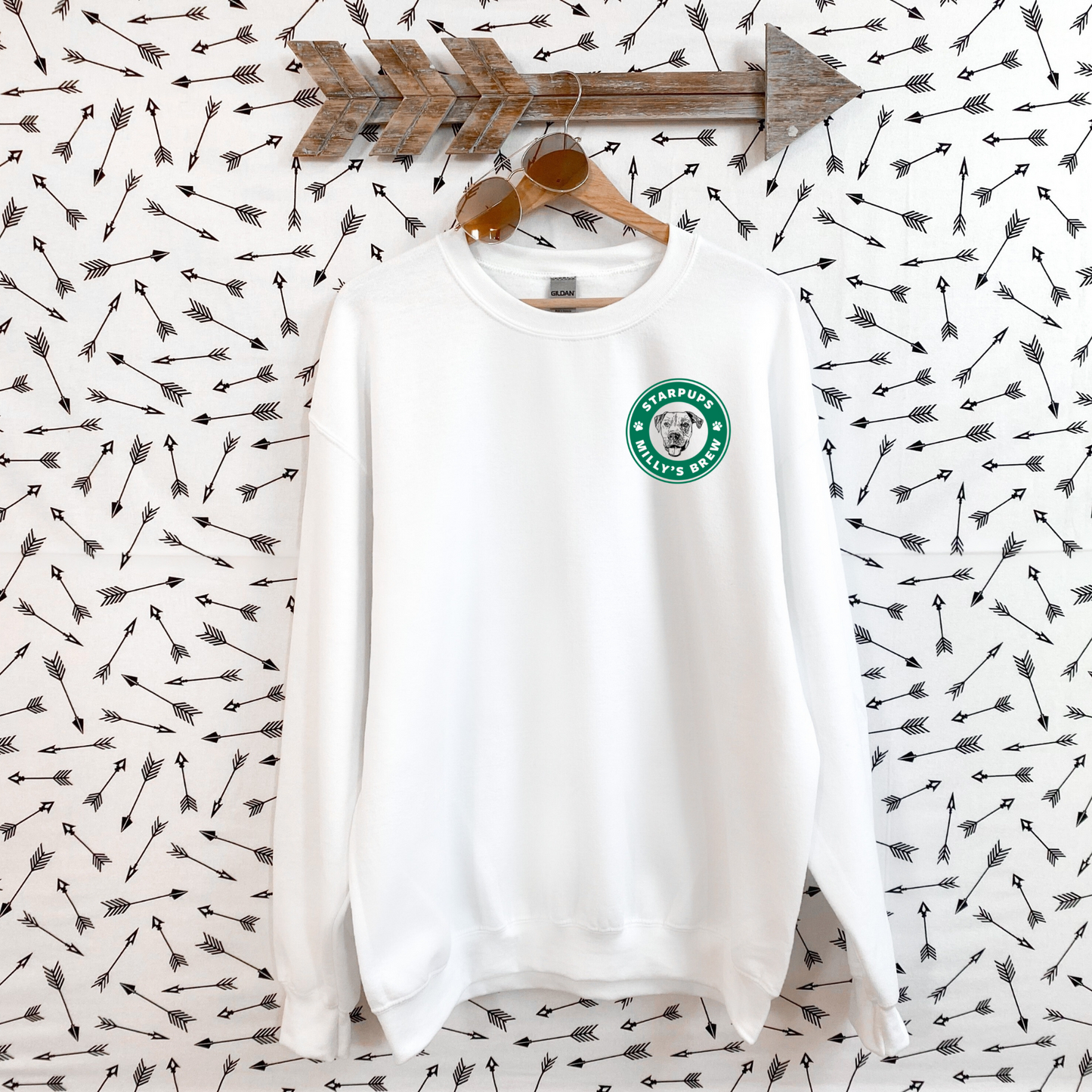STARPUPS Custom Dog Portrait Sweatshirt