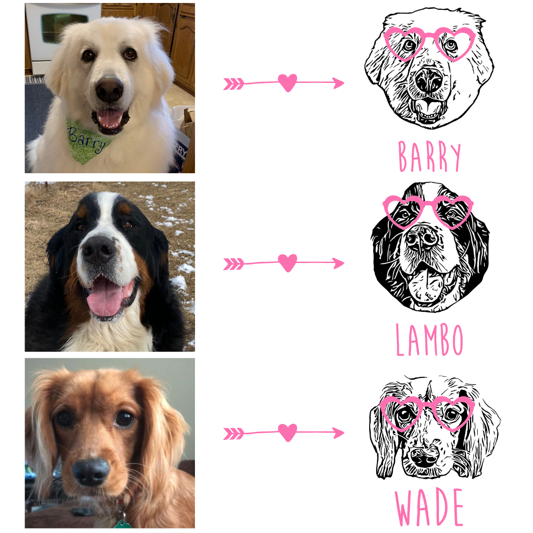 Valentine's Day Custom Dog Portrait Sweatshirt