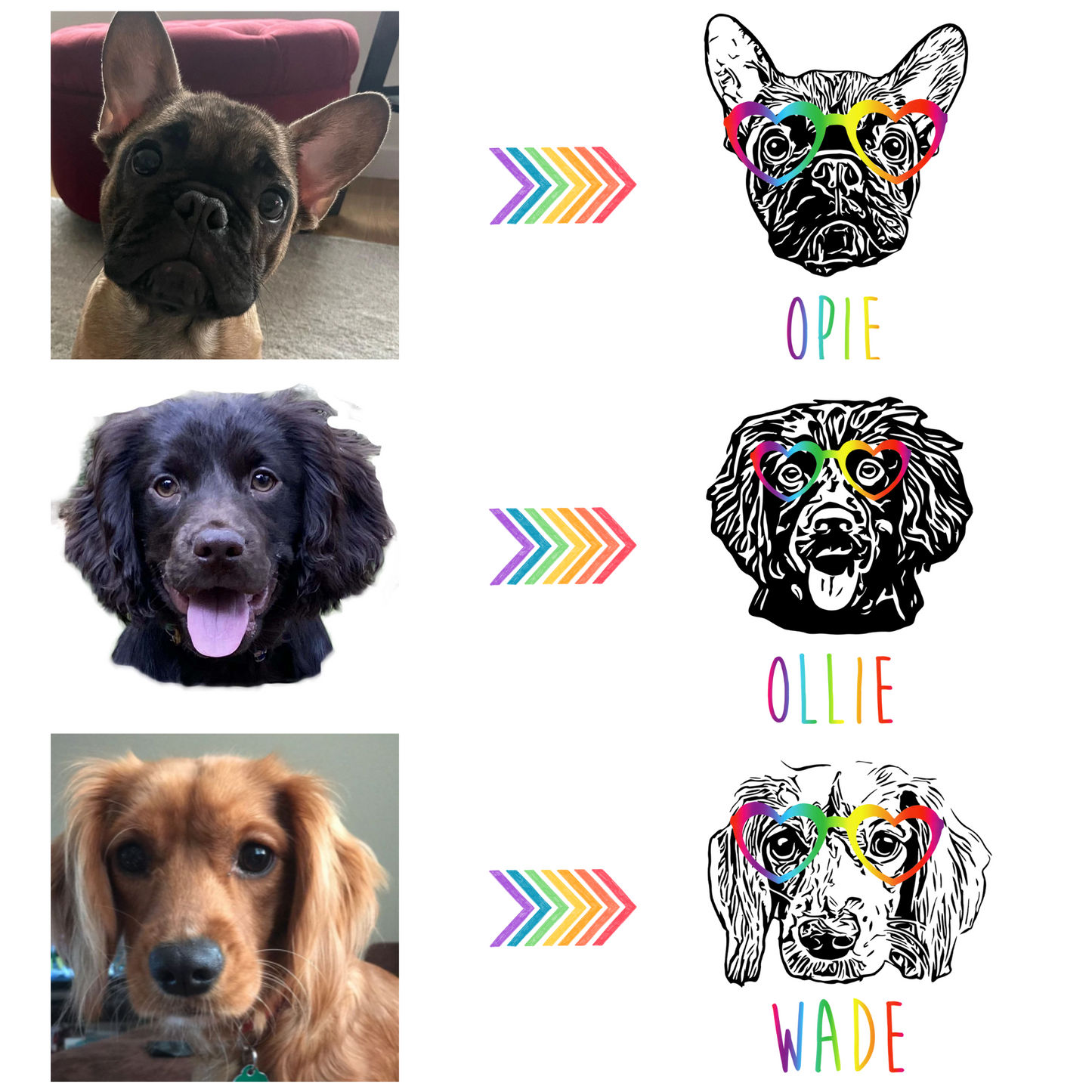 PRIDE Custom Dog Portrait TShirt
