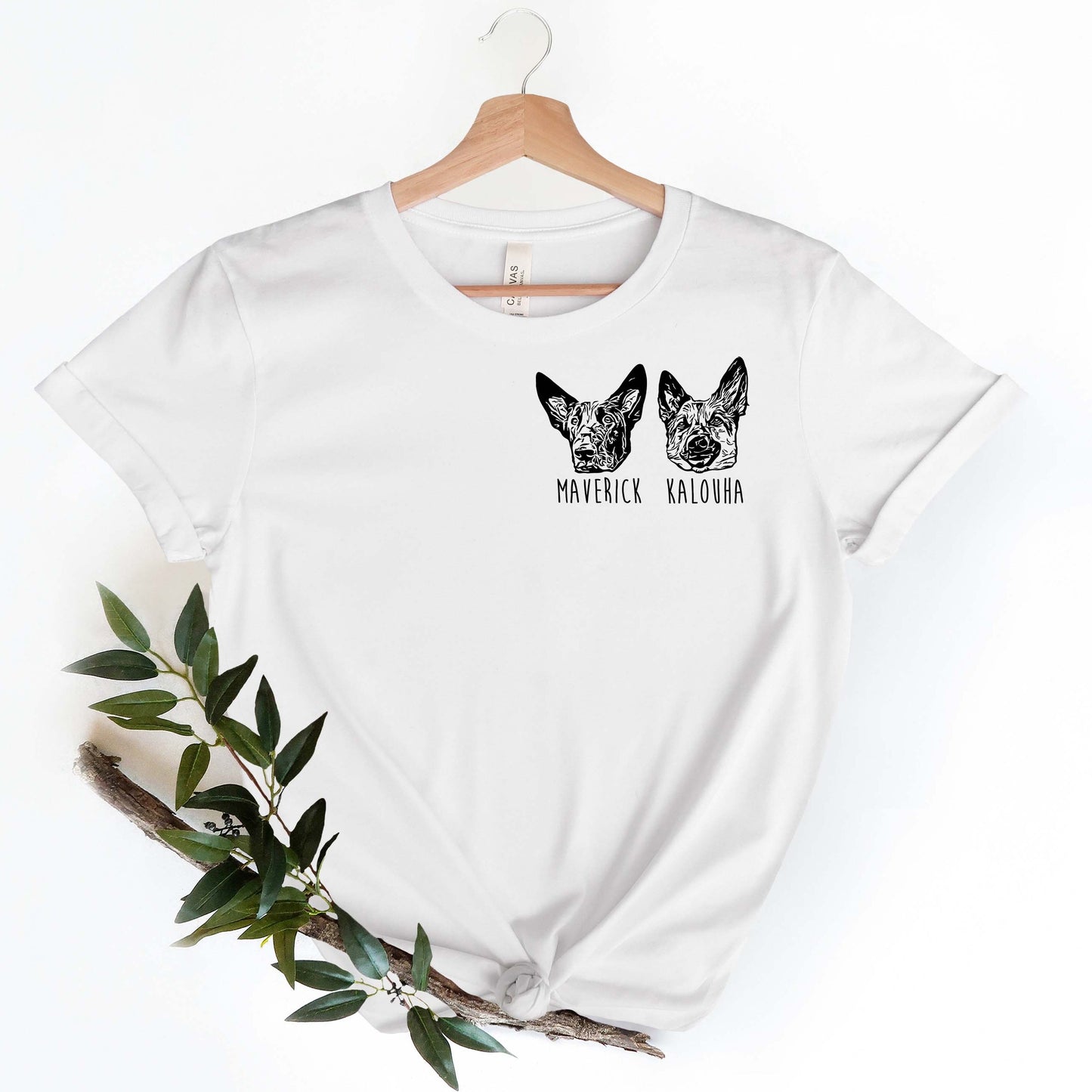 2 Dog Custom Dog Portrait TShirt