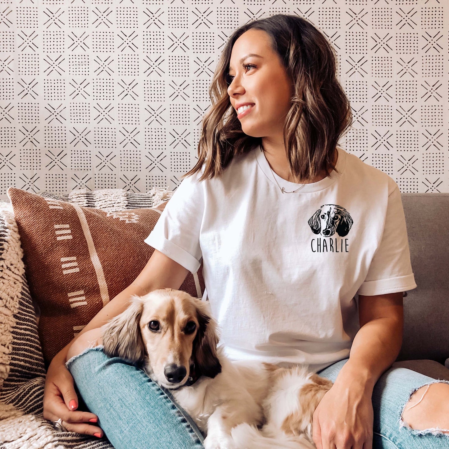 2 Dog Custom Dog Portrait TShirt