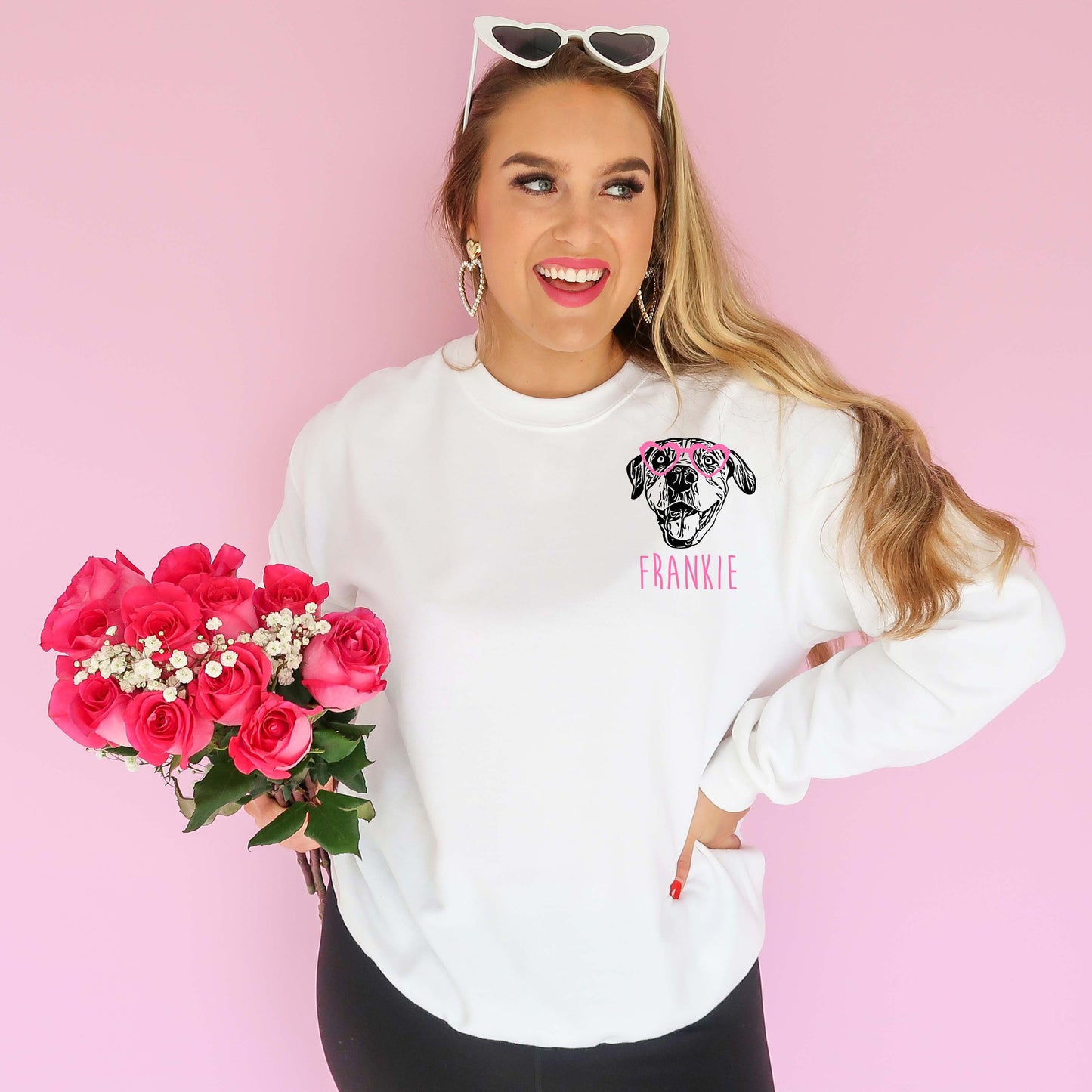 Valentine's Day Custom Dog Portrait Sweatshirt