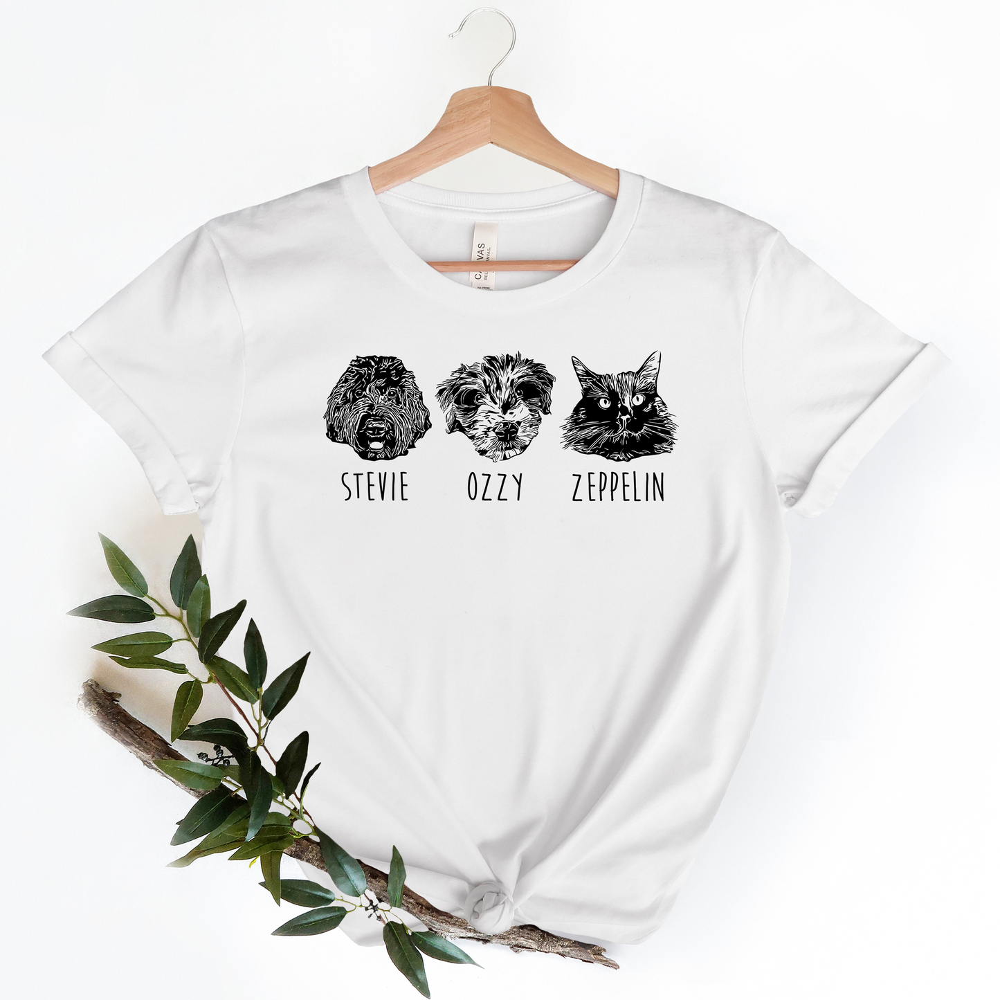 3 Dog Custom Dog Portrait TShirt