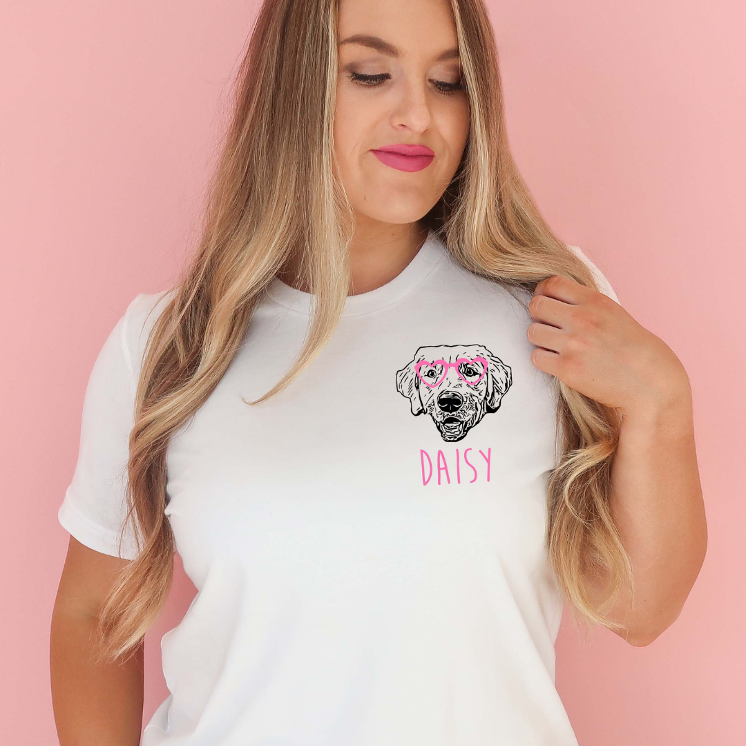 Valentine's Day Custom Dog Portrait T-Shirt