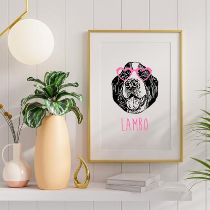 Custom Valentine's Dog Portrait - DIGITAL PRODUCT